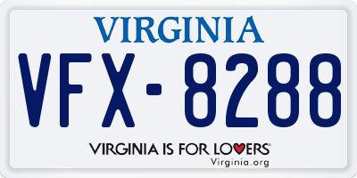 VA license plate VFX8288