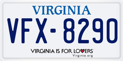 VA license plate VFX8290