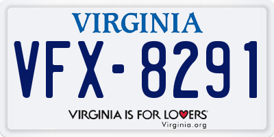 VA license plate VFX8291
