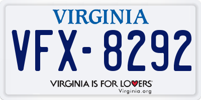 VA license plate VFX8292
