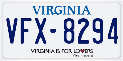 VA license plate VFX8294