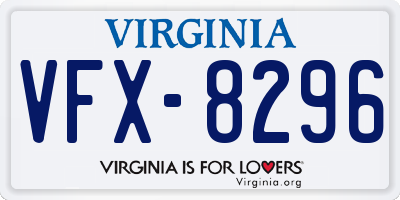 VA license plate VFX8296