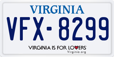 VA license plate VFX8299