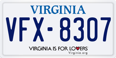 VA license plate VFX8307