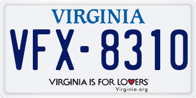 VA license plate VFX8310