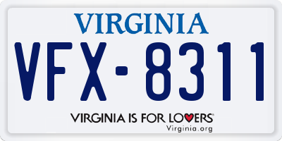 VA license plate VFX8311