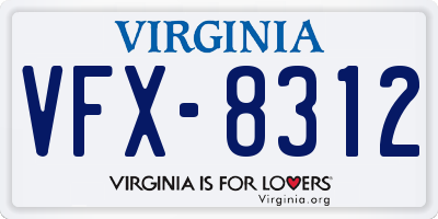 VA license plate VFX8312