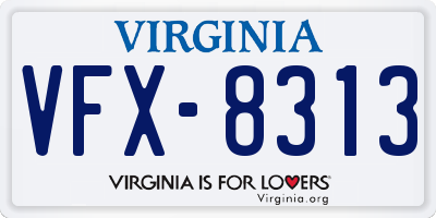 VA license plate VFX8313
