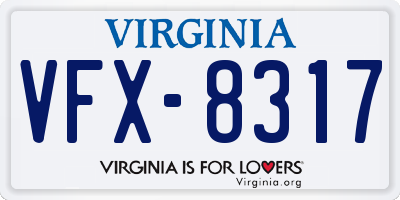 VA license plate VFX8317