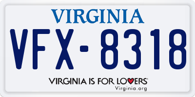 VA license plate VFX8318