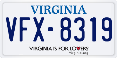VA license plate VFX8319