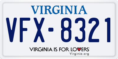 VA license plate VFX8321