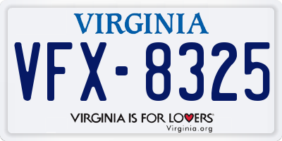 VA license plate VFX8325