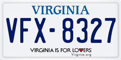 VA license plate VFX8327