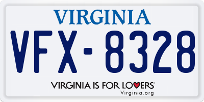 VA license plate VFX8328