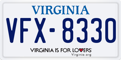 VA license plate VFX8330