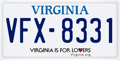 VA license plate VFX8331