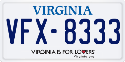 VA license plate VFX8333