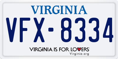 VA license plate VFX8334