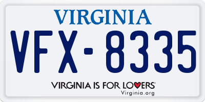 VA license plate VFX8335