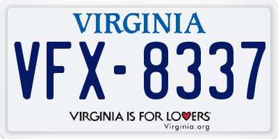 VA license plate VFX8337