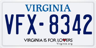 VA license plate VFX8342