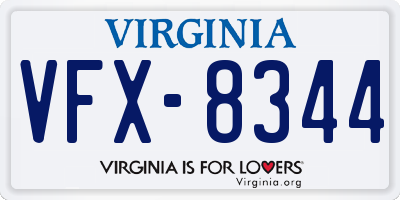 VA license plate VFX8344