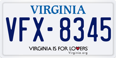 VA license plate VFX8345