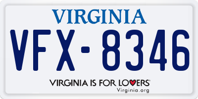 VA license plate VFX8346