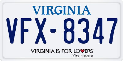 VA license plate VFX8347