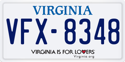 VA license plate VFX8348