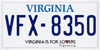 VA license plate VFX8350