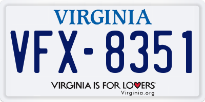 VA license plate VFX8351