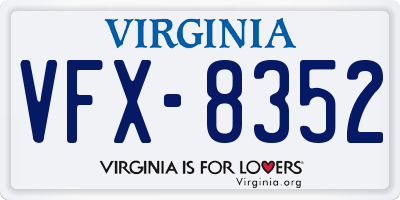 VA license plate VFX8352