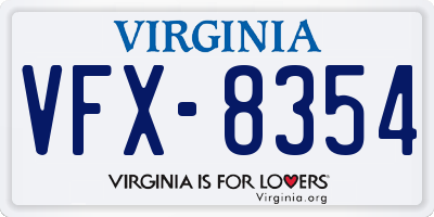 VA license plate VFX8354