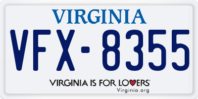 VA license plate VFX8355