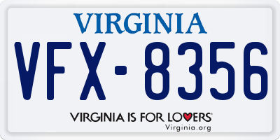 VA license plate VFX8356