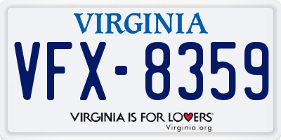 VA license plate VFX8359