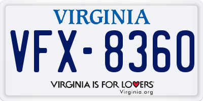VA license plate VFX8360