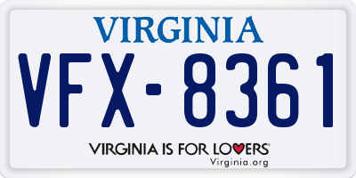 VA license plate VFX8361