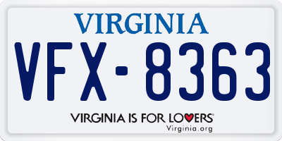 VA license plate VFX8363