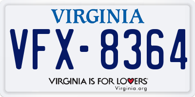 VA license plate VFX8364