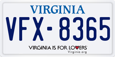 VA license plate VFX8365