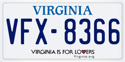 VA license plate VFX8366