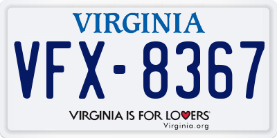 VA license plate VFX8367