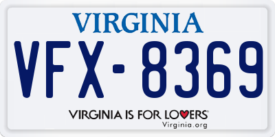 VA license plate VFX8369