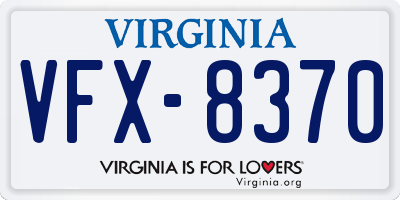 VA license plate VFX8370