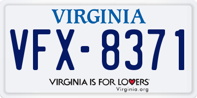 VA license plate VFX8371