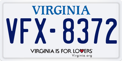 VA license plate VFX8372