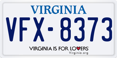 VA license plate VFX8373